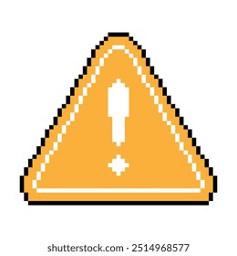 Diseño simple del arte del pixel de la señal de advertencia