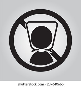 Warning sign with plastic bag. To avoid danger from suffocation from babies and children sign. Vector illustration