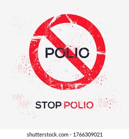 Warning sign (polio), vector illustration.