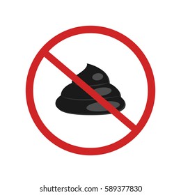 Warning sign poop stop - vector