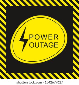 Warning Sign. Power Outage Icon. Blackout Sign. 