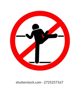 Warning sign prohibiting wall climbing activity.
