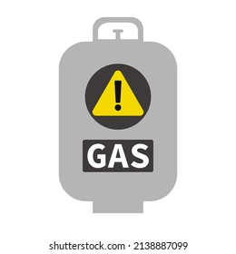 Warnschild und Propangas. Vektorgrafik.