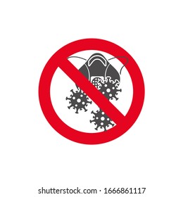 Warning sign. Quarantine zone. Caution epidemic in flat style.	