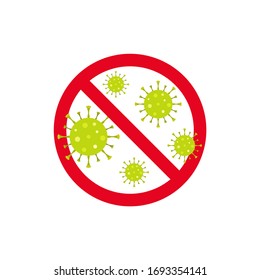 Warning sign. Quarantine zone. Coronavirus epidemic in flat style.	