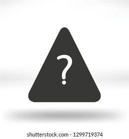 Warning sign with question mark symbol on white background - Vector