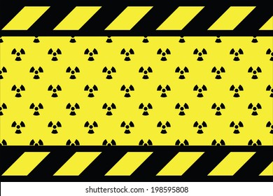 Warning Sign For Radio Active On The Yellow Background