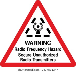 Warning Sign Radio Frequency Hazard Secure Unauthorized Radio Transmitters