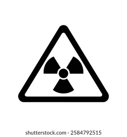 Warning Sign for Radioactive Material silhouette vector on white background