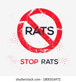 Warning Sign Rats Vector Illustration Stock Vector (Royalty Free ...