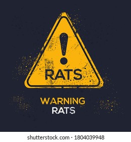 Warning sign (rats), vector illustration.	