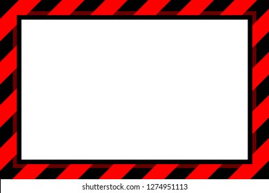 warning sign red and black stripe frame template for background white copy space, banner frame striped awning red, stripe frame for advertising promotion special sale discount on media online vector