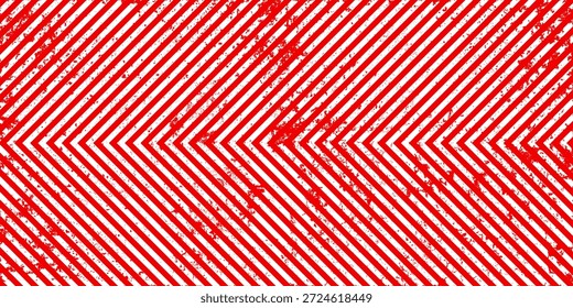Señal de advertencia con líneas diagonales rojas y blancas. Símbolo de atención, peligro o precaución. Señalización de obras de construcción, aviso de seguridad vial, Anuncio de peligro, escudo de alerta de seguridad. Ilustración vectorial