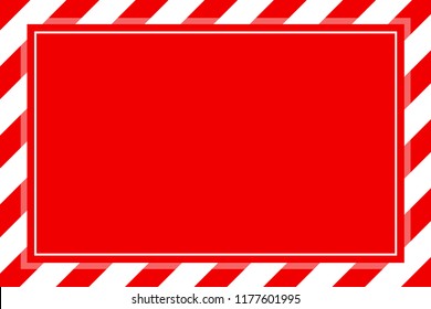 warning sign red white stripe frame template background copy space, red banner frame striped awning, red stripe frame for advertising promotion special sale discount on media online products (vector)