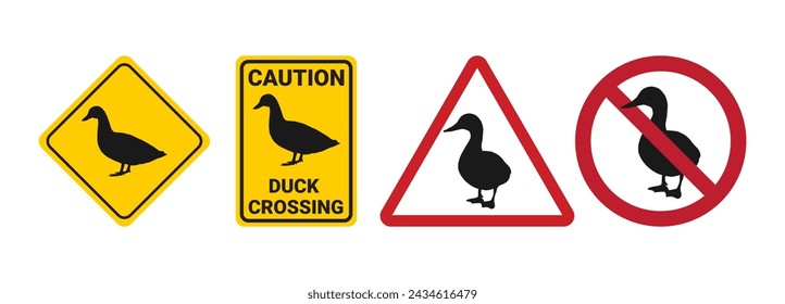 warning sign. related to ducks. isolated white background