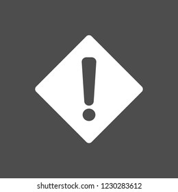 WARNING SIGN. Rhombus shape. Vector icon.