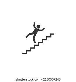 Warning Sign Risk Falling Stairs Vector Stock Vector (Royalty Free ...