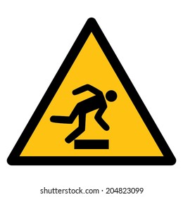 Warning sign RISK OF STUMBLING
