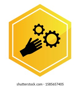 Warning Sign Rotating Machinery Vector,  Moving Parts Symbol Icon design