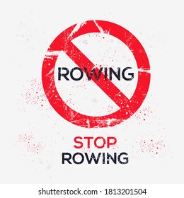 Signo de advertencia (Rowing), ilustración vectorial.	