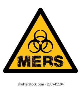 Warning sign Rubber stamp design MERS-CoV Middle East Respiratory Syndrome-Corona Virus