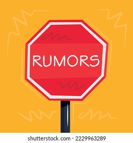 Signo de advertencia (Rumores), ilustración vectorial.