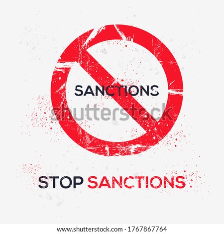 Warning sign (sanctions), vector illustration.