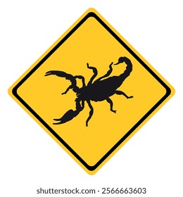 Warning Sign Scorpion, Vector Illustration, Isolate On White Background.