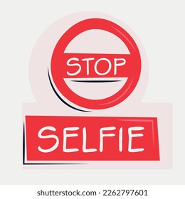 Signo de advertencia (Selfie), ilustración vectorial.