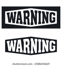 Warning sign set, isolated silhouette on white background. Alert text pictogram.