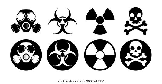 warning sign set on white background