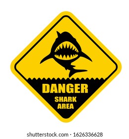 Warning Sign Shark Symbol On White Stock Vector (Royalty Free) 1626336649