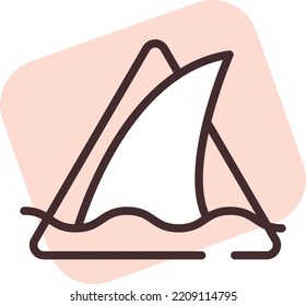 Warning sign sharks, illustration, vector on white background.