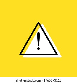 Warning sign simple vector icon illustration