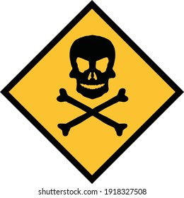 a warning sign with a skull.