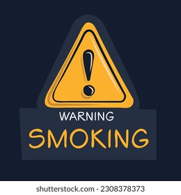 Warning sign (Smoking), vector illustration.