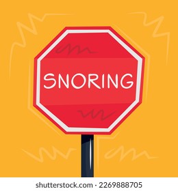 Warning sign (Snoring), vector illustration.