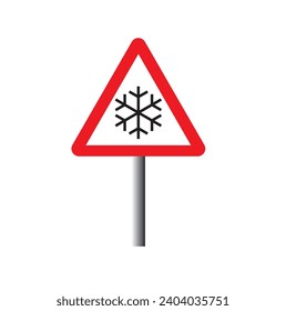 warning sign - snow sign, traffic snow sign