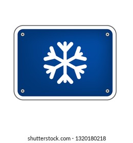 warning sign with snowflake symbol