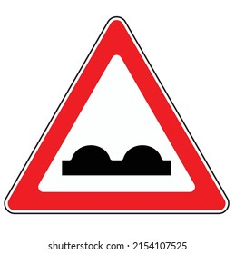 Warning Sign Speed bumps in road traffic symbol.eps