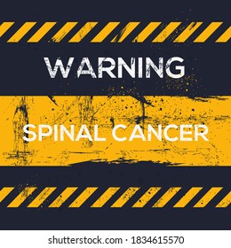 Signo de advertencia (Cáncer de columna), ilustración vectorial.
