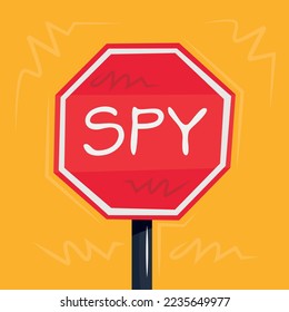 Warning sign (Spy), vector illustration.