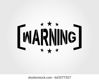 warning sign stamp label black concept