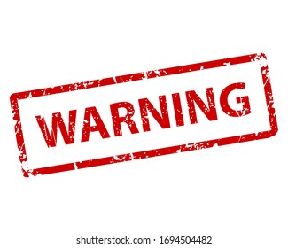 Warning sign sticker. Stamp vector texture