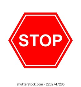 Warning sign stop, alert icon. Danger warning attention sign. Vector illustration isolated on white background.