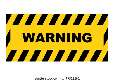 Warning sign. Striped. Isolated on white background. 