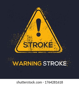 Warning sign (stroke), vector illustration.