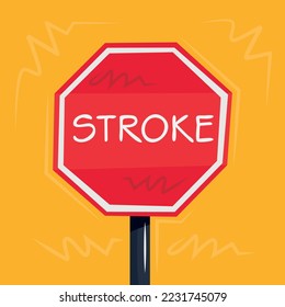 Warnzeichen (Stroke), Vektorgrafik.
