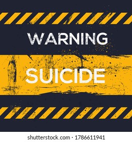 Warning sign (suicide), vector illustration.	
