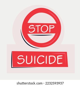 Warning sign (Suicide), vector illustration.